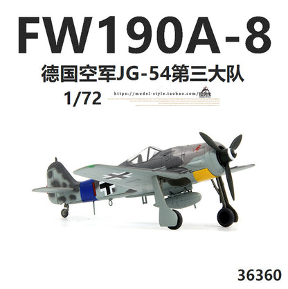 1/72 German FW190A-8 fighter model JG54 Wing 3rd Brigade aircraft model