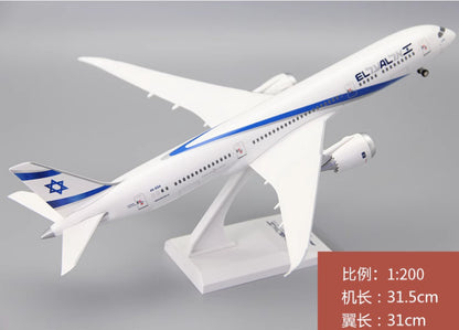 32CM 1:200 Risesoon EI AI Boeing 787-9 Passenger Airplane ABS Plastic Model