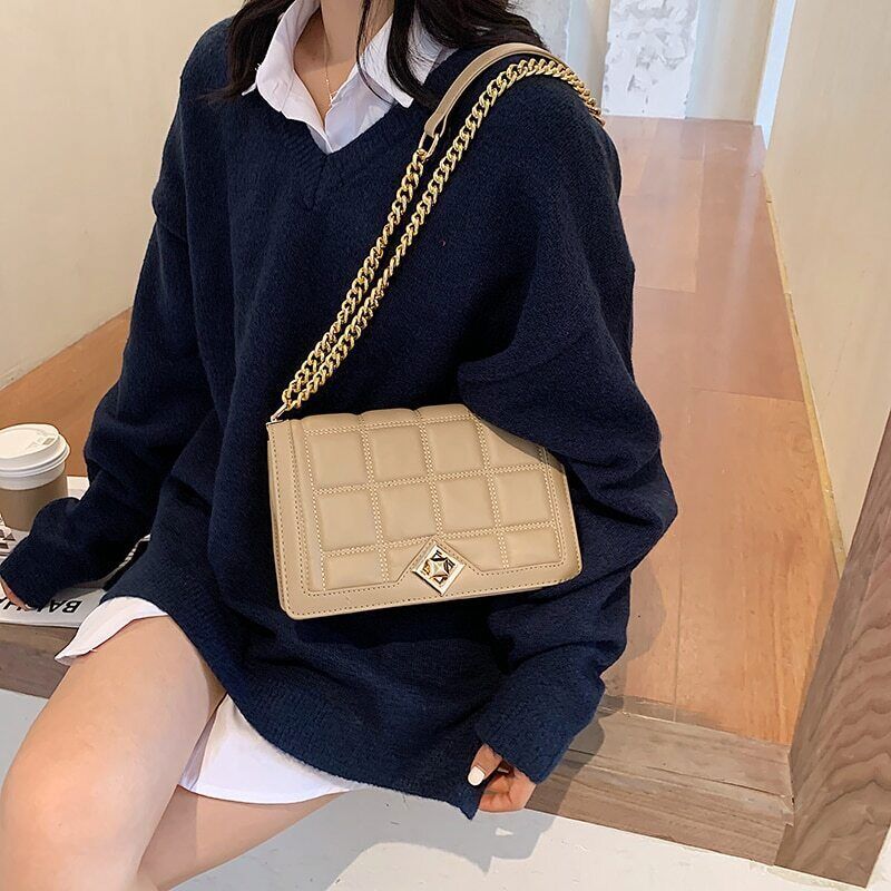 Bag PU Leather Women's Handbag Travel Chain Shoulder Messenger Bag