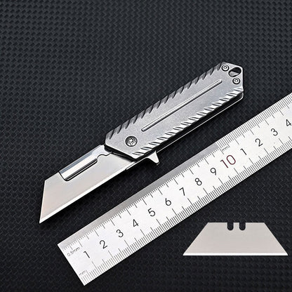 Heavy Steel Handle Folding Pocket Knife Cutter Carving Tool Outdoor Knife EDC