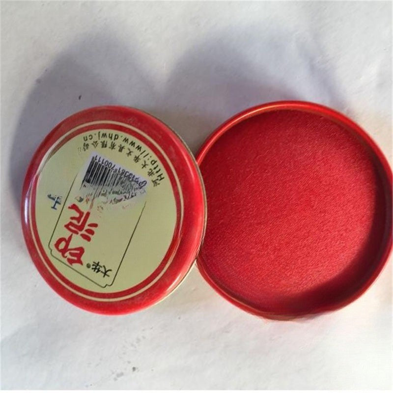 Art Calligraphy Stamp Seal Painting Red Ink Paste Round Office Yinni