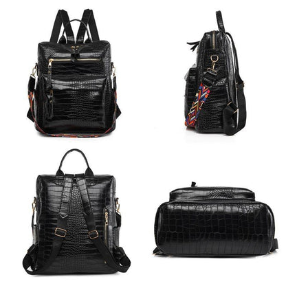 Backpacks Stone Pattern Synthetic Leather Women Shoulder Bags Large Cotton 1 PC