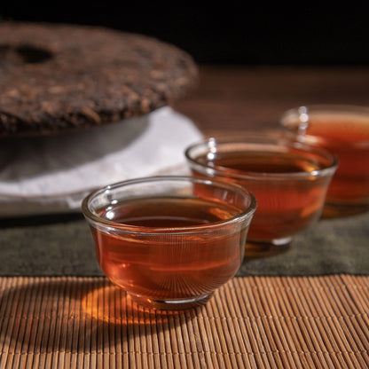 357g Yunnan Pu'er Tea Ripe Tea Cake Ancient Tree Dried Warehouse Old Tea