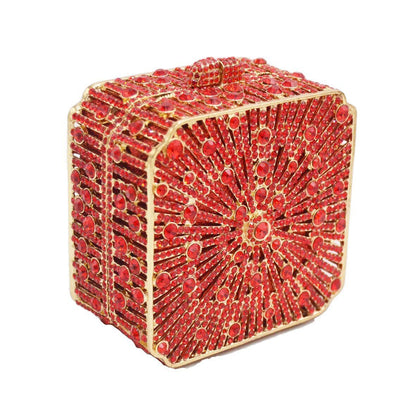 Party Purse Luxury Crystal Clutch Metal Frame Evening Bag Handbags 11*11*6.5 CM