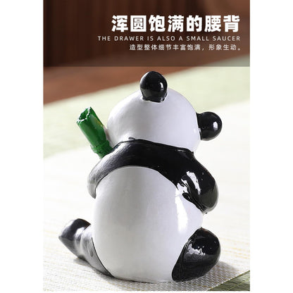 Color Changing Panda Resin Tea Pet 8.8cm 3.4in Tea Play Kung Fu Tea Tray Decor