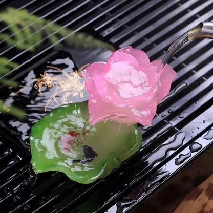 Temperature Sensitive Discoloration Resin Lotus Tea Pet Decoration Pendant