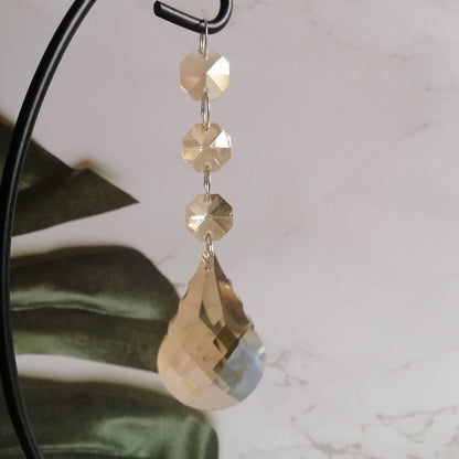 12Pcs 50mm Champagne Matching Teardrop Chandelier Crystals Ornaments Suncatcher