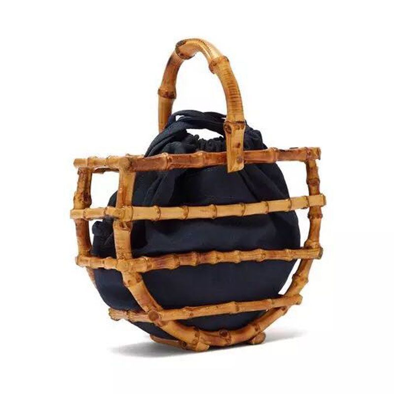 Handmade Tassel Half Moon Bamboo Women's Bamboo Handbags Ladies Fashion Beach