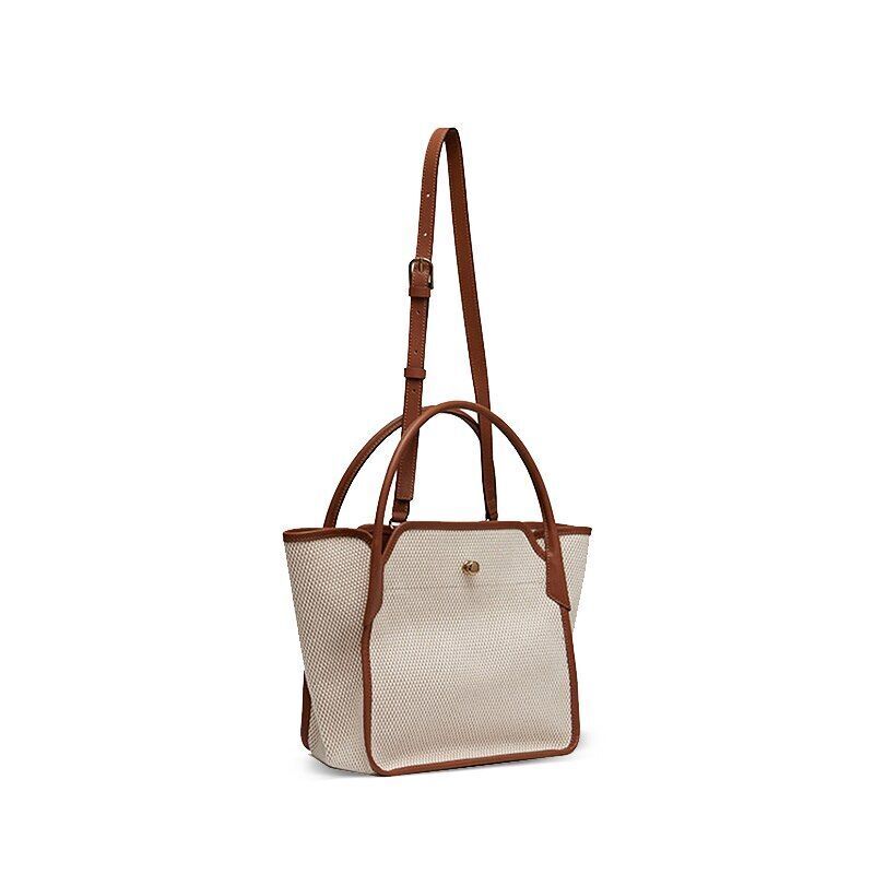 Casual Canvas Trapeze Handbags Shoulder Crossbody Bags Shopper Bags 26*16*26 CM