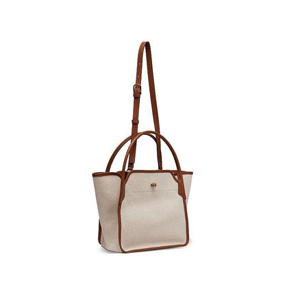 Casual Canvas Trapeze Handbags Shoulder Crossbody Bags Shopper Bags 26*16*26 CM