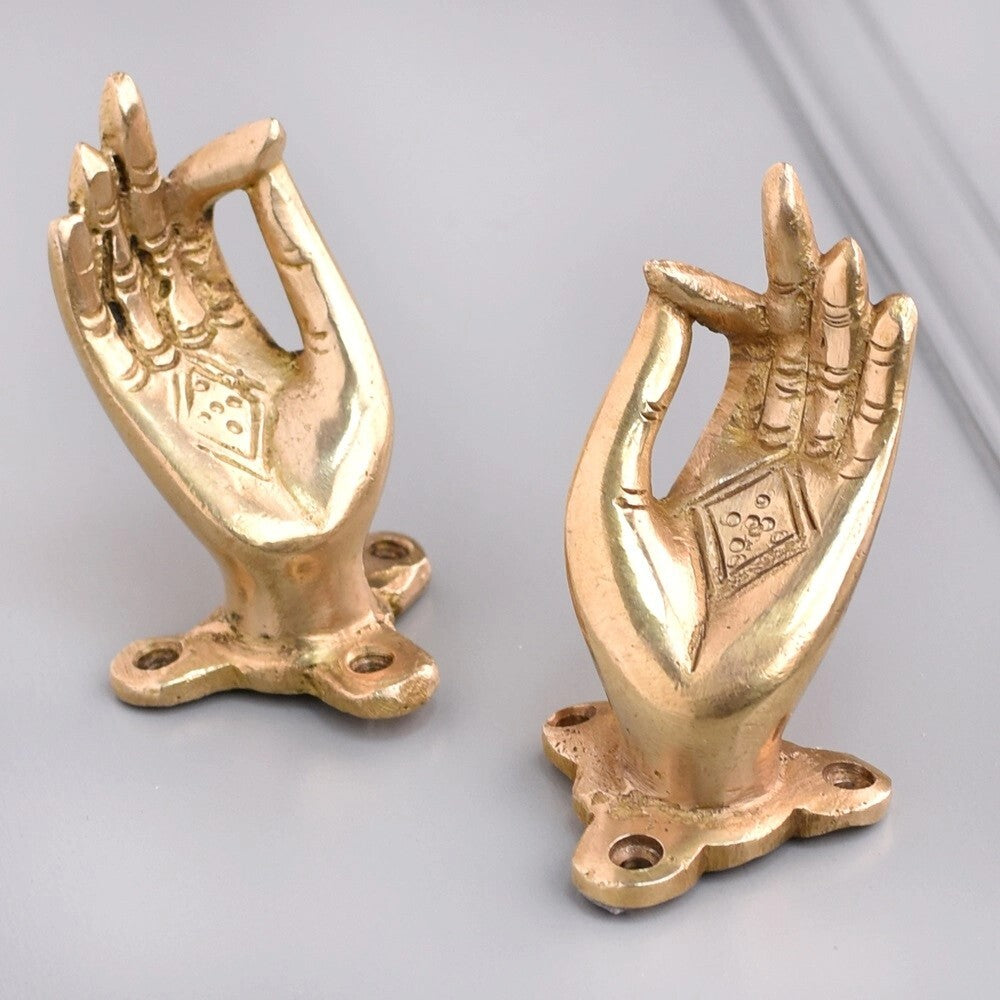 Set of 2 Antique Look Mudra Brass Drawer Handle in Golden Finish