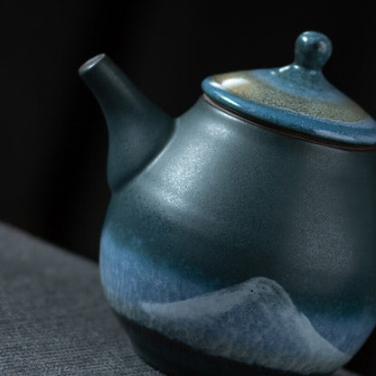 210ml Ceramic Teapot Handpainted Mountain Chinese Kung Fu Tea Pot Drinkware
