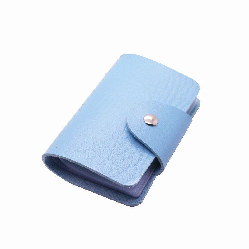 Credit Card Holder Men Women Cards Bag PU Leather Buckle Business ID Card Holder