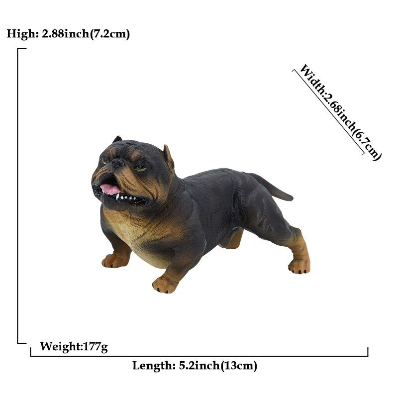 Hand Painting Realistic Animal Action Figures Playset Bully Pitbull Figurines