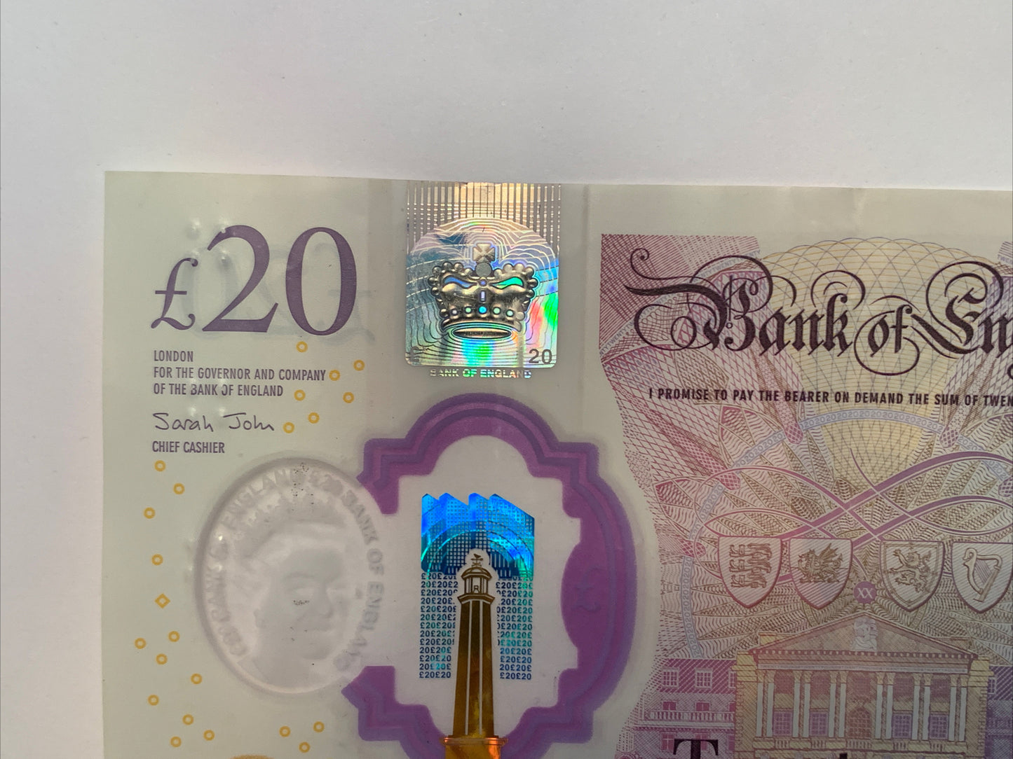 Great Britain Bank of England 20 Pound REAL Note United Kingdom Queen Elizabeth