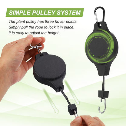 3PCS Gardening Plant Hooks Retractable Elevating Hanging Basket Bird Cage Bird