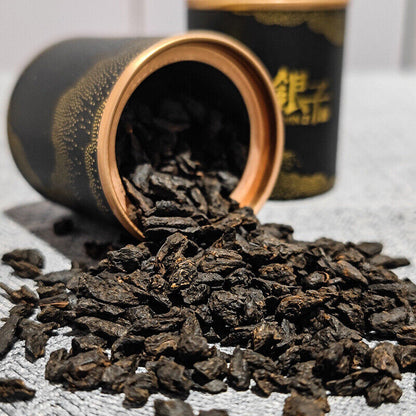 30g Small Can of Crushed Silver Tea Fossilized Ripe Pu-erh Tea Ripe Tea 糯米香特级茶叶