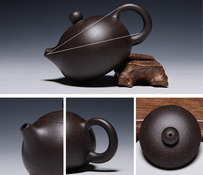 90ml Real Yixing Zisha Tea Pot Basket Shape Infuser Holes Marked Small Xishi Pot