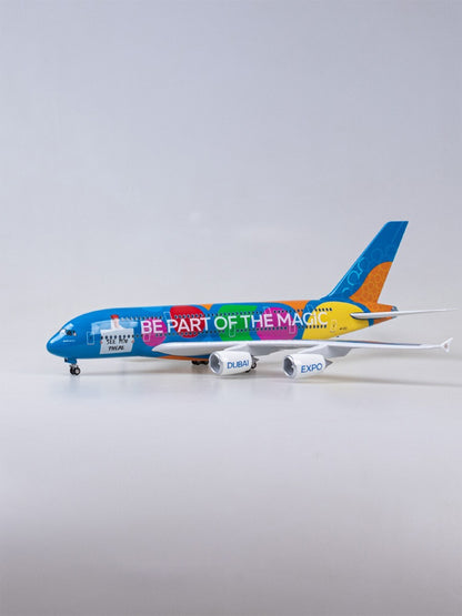 1:160 Dubai Model Airlines Airbus A380 Resin Airplane Display Model 47CM No Lamp