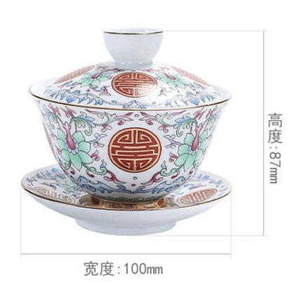 150ml Chinese Retro Gaiwan Bowl Tea Cup Kung Fu Tea Set Tea
