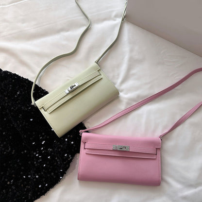Mini Flap Real Leather Envelope Phone Wallet Shoulder Bag Clutch Crossbody Purse