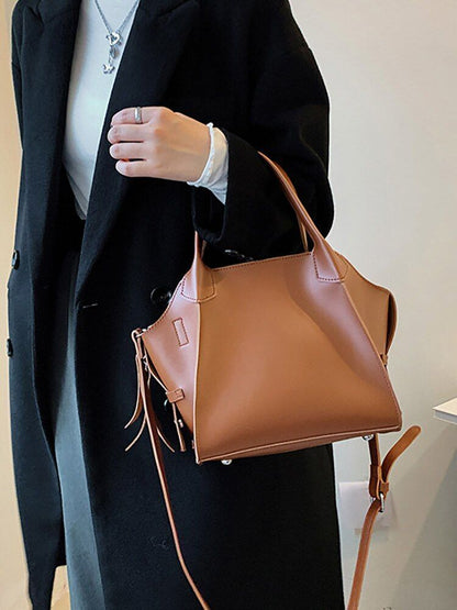 Large Bucket Bag Simple Solid Shoulder Crossbody Bag Tote Handbags 16*20*20 CM