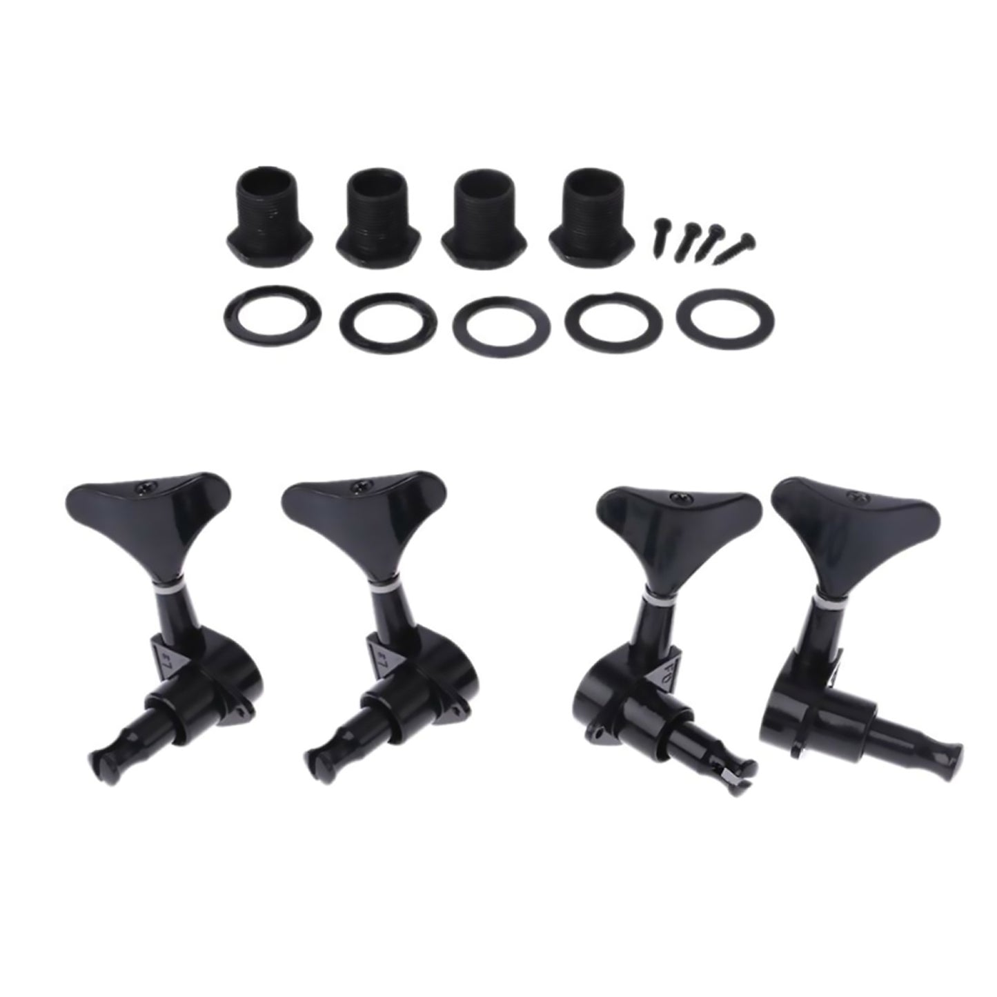 Black 2L+2R 4 Acoustic Guitar String Tuning Pegs Closed Gear Machine Heads B