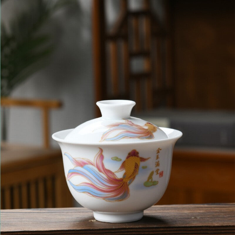 Travel Tea Set With Portable Bag Porcelain Gaiwan Matching Tea Cups On Sales New