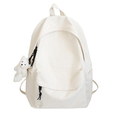 Solid Color Backpack Canvas Waterproof Schoolbag Teenager Bookbags 42*12*31 CM