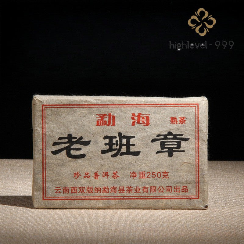 250g Ripe Pu'er Tea Brick 2002 Yunnan Laobanzhang Ancient Tree Spring Aged Tea