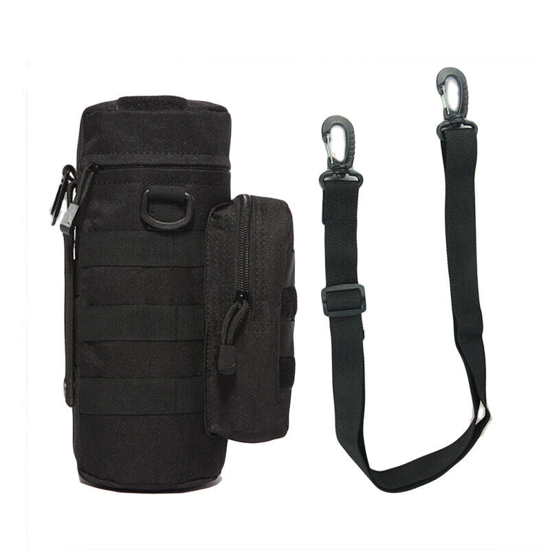 Tactical Molle Water Bottle Pouch Kettle Climbing Waist Shoulder Bag Outdoor