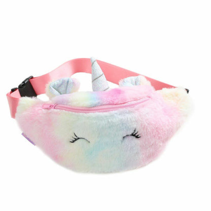 Children's Pack Unicorn Fanny Girls Waist Bag Plush Toy Belt Color Cartoon Purse