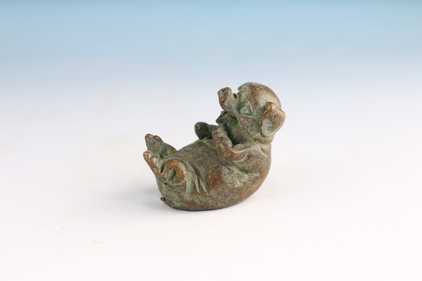 Chinese old bronze pig statue figure tea pet Netsuke table decoration