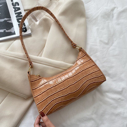 Fashion Bag Retro Casual Women Shoulder Bags Leather Solid Color Chain Handbag