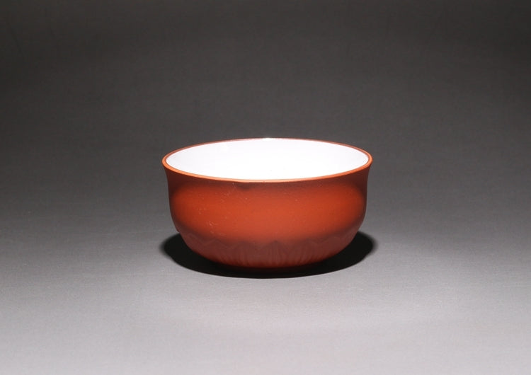 50ml*2 Tea Cups Yixing Zisha Red Stoneware Teaset Cup Lotus Design Porcelain Cup