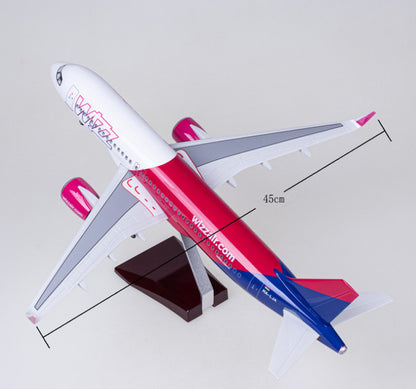47CM 1:80 WIZZ AIRBUS A320neo Airplane Landing Gears Resin Aircraft Plane Model
