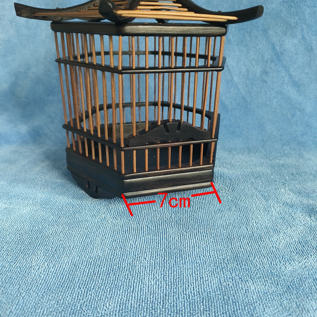 Handmade Cricket Cage Ebony Bamboo Hexagonal Tower Shaped Grasshopper Cage