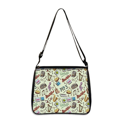 Music Print Handbags Causal Shoulder Bags Crossbody Purse Satchel Messenger Bag