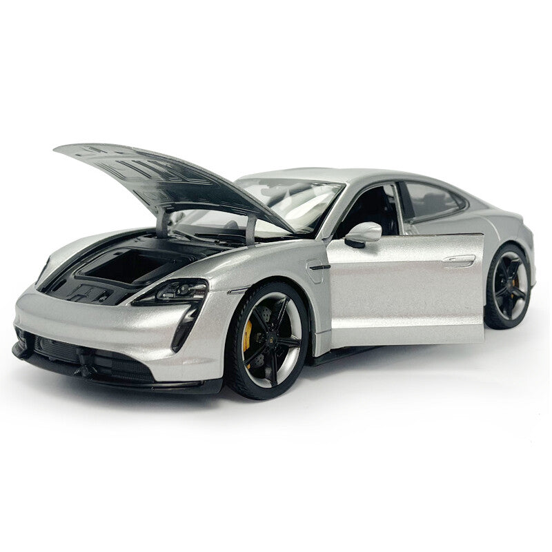 1/24 Porsche Taycan Turbo S Model Car Diecast Toy Vehicle Collectible Silver