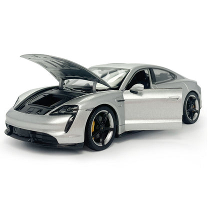 1/24 Porsche Taycan Turbo S Model Car Diecast Toy Vehicle Collectible Silver