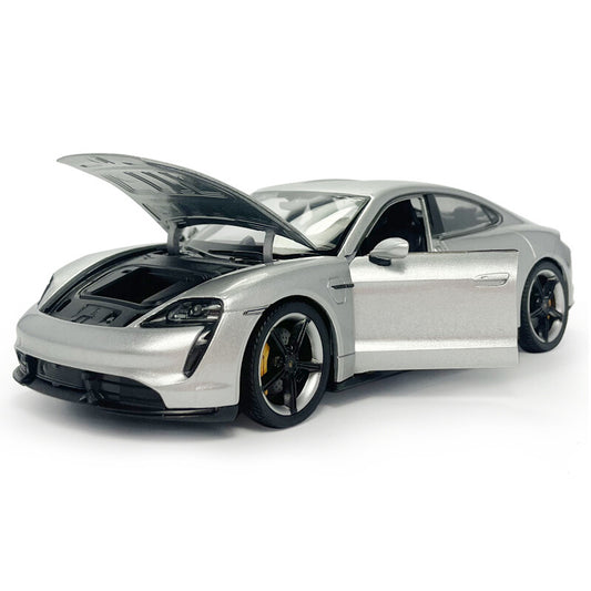 1/24 Porsche Taycan Turbo S Model Car Diecast Toy Vehicle Collectible Silver