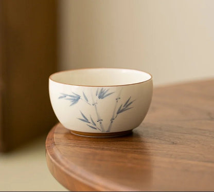 Hand-painted Bamboo PersimmonMaster Cup Household Tea Cup Handmade Tea Bowl