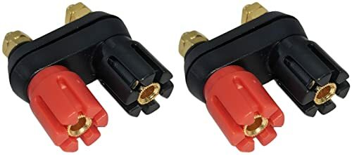 2 Pack Gold Plated Dual Binding Posts w\ 4mm Banana Plug Jacks
