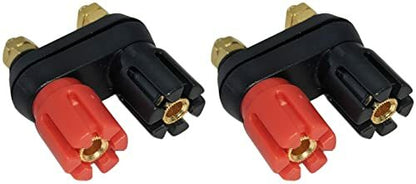 2 Pack Gold Plated Dual Binding Posts w\ 4mm Banana Plug Jacks