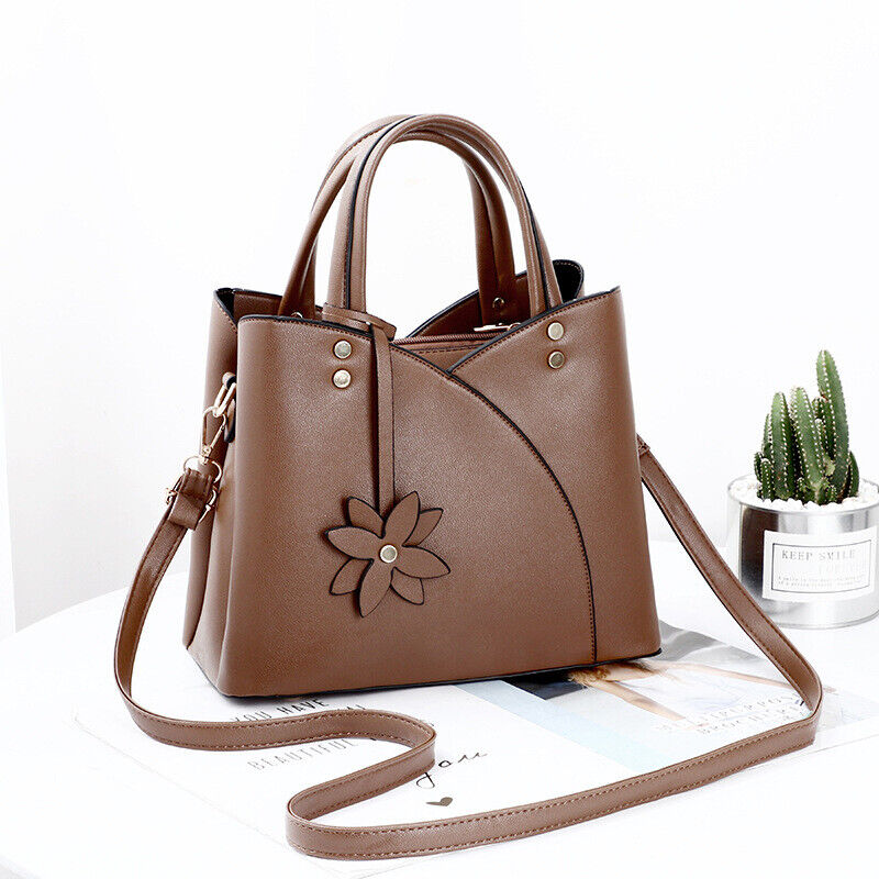 Womens Ladies PU Leather Handbag Shoulder Purse Messenger Satchel Crossbody Tote