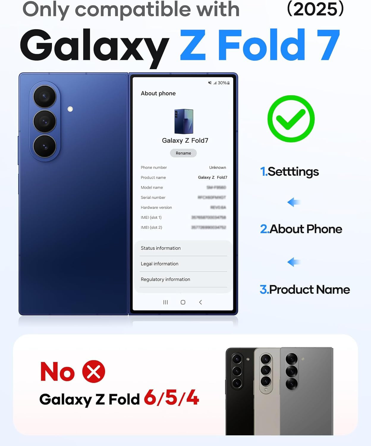 for Samsung Galaxy Z Fold 7 Case with Stand, Compatible with Magsafe, Full Lens