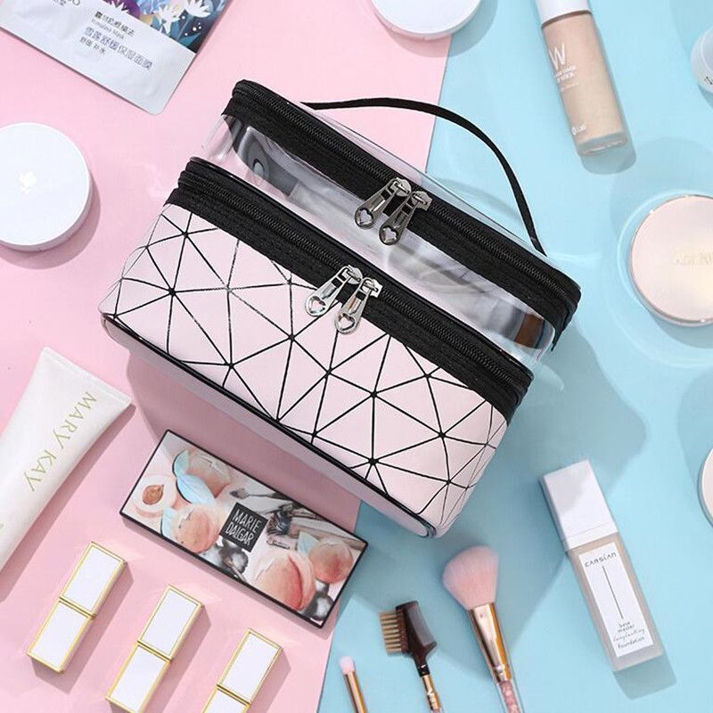 Clear Makeup Bag Cosmetic Travel Purse Waterproof Toiletries Storage 23*17*16CM