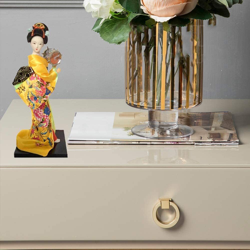 Japanese Lovely Geisha Figurines Dolls with Kimono New House Office Decoration