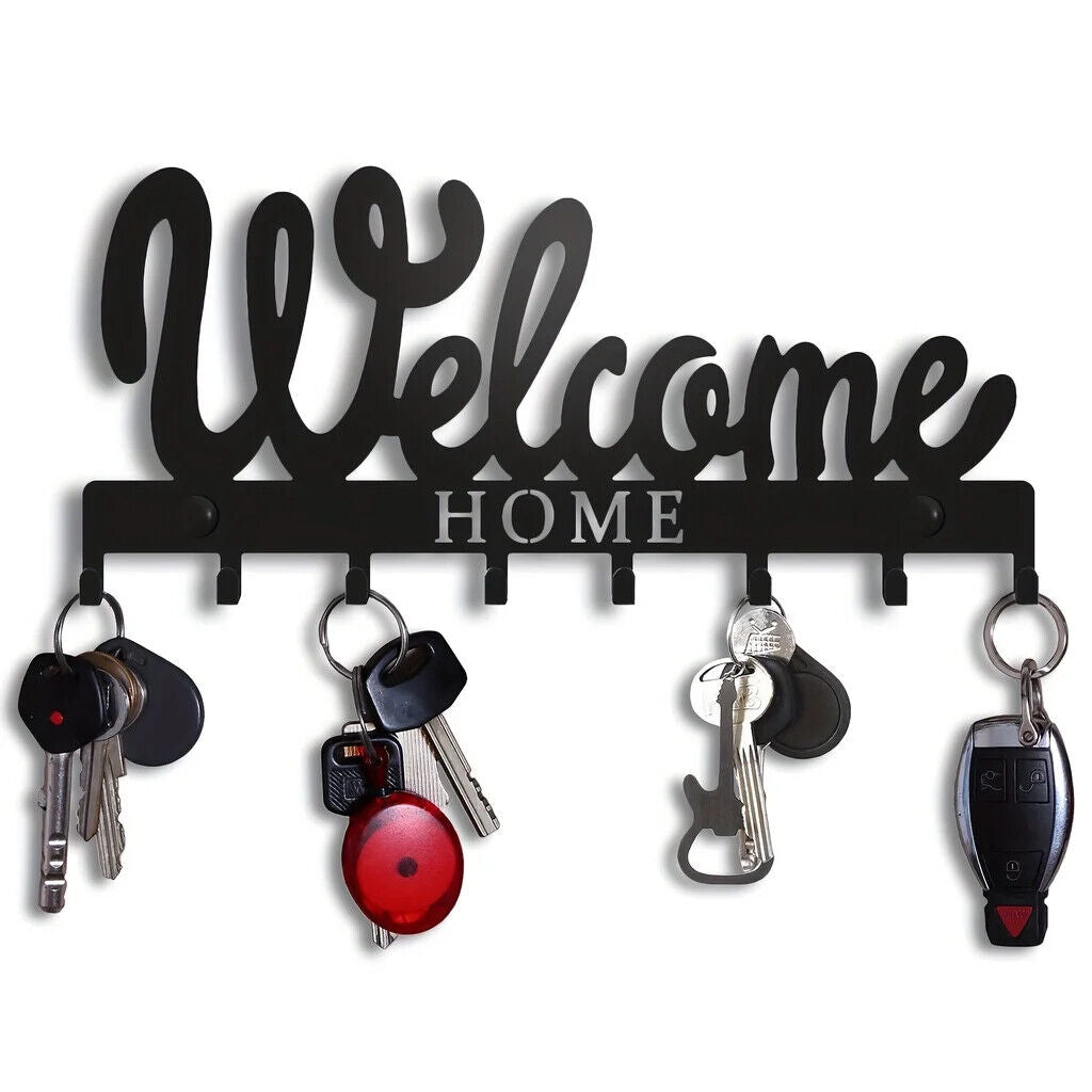 1pc Key Holder, Metal Keys Holder, Wall Mounted WELCOME Design Style Key Rack
