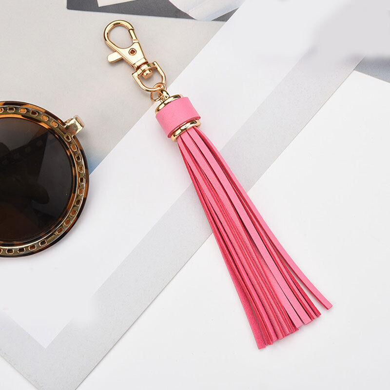 PU Leather Tassel Key Chain Handbag Bag Purse Accessories Pendant Keyring Gift